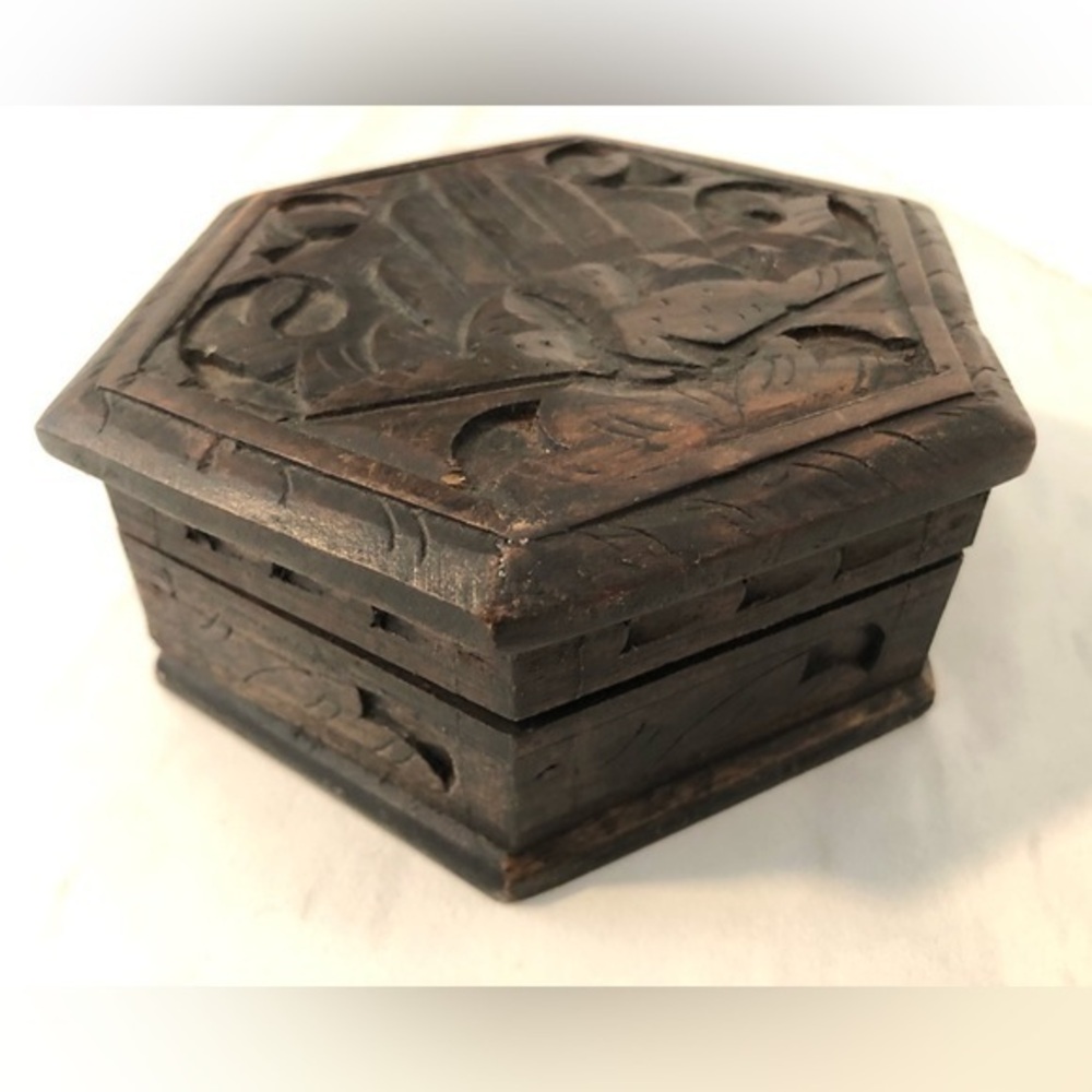 Hand-carved Wooden Jewelry Box